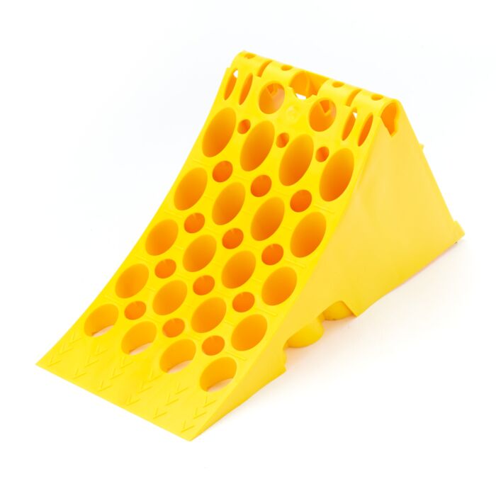 Cale de roue en plastique jaune