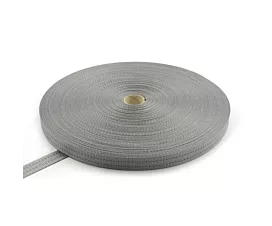 Tout - Polyester Sangle en polyester 35 mm - 3000 kg - 100 m en rouleau (gris avec 2 rayures)