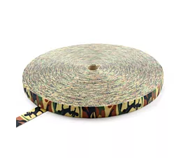Alle band op rol - Polyester Polyester band Army green - 50mm - 7500kg - Rol - 100m - Militaire print